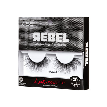Packaging for KISS Rebel collection lashes in &