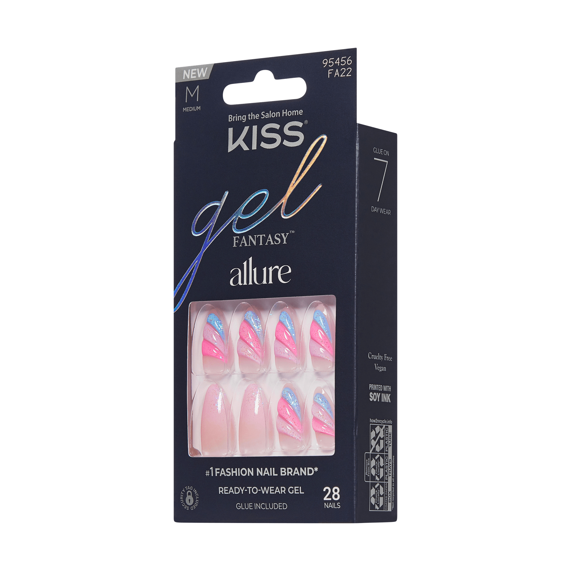 KISS Gel Fantasy Allure Press On Glue Nails - Glide