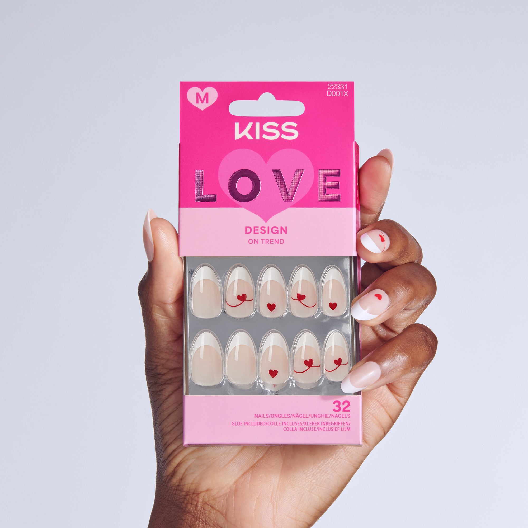 KISS LOVE Design Press On Glue Nails - Cupid&
