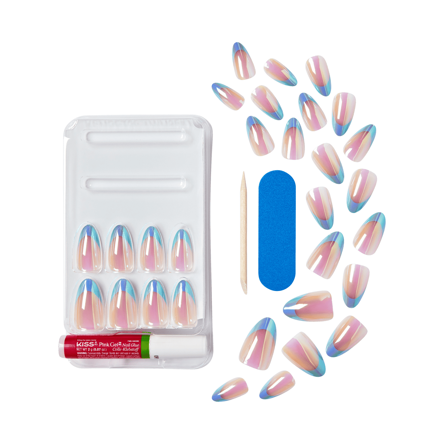 KISS Voguish Fantasy Press On Glue Nails - Hot Interest