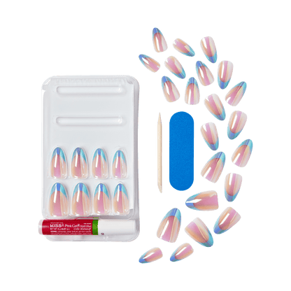 KISS Voguish Fantasy Press On Glue Nails - Hot Interest