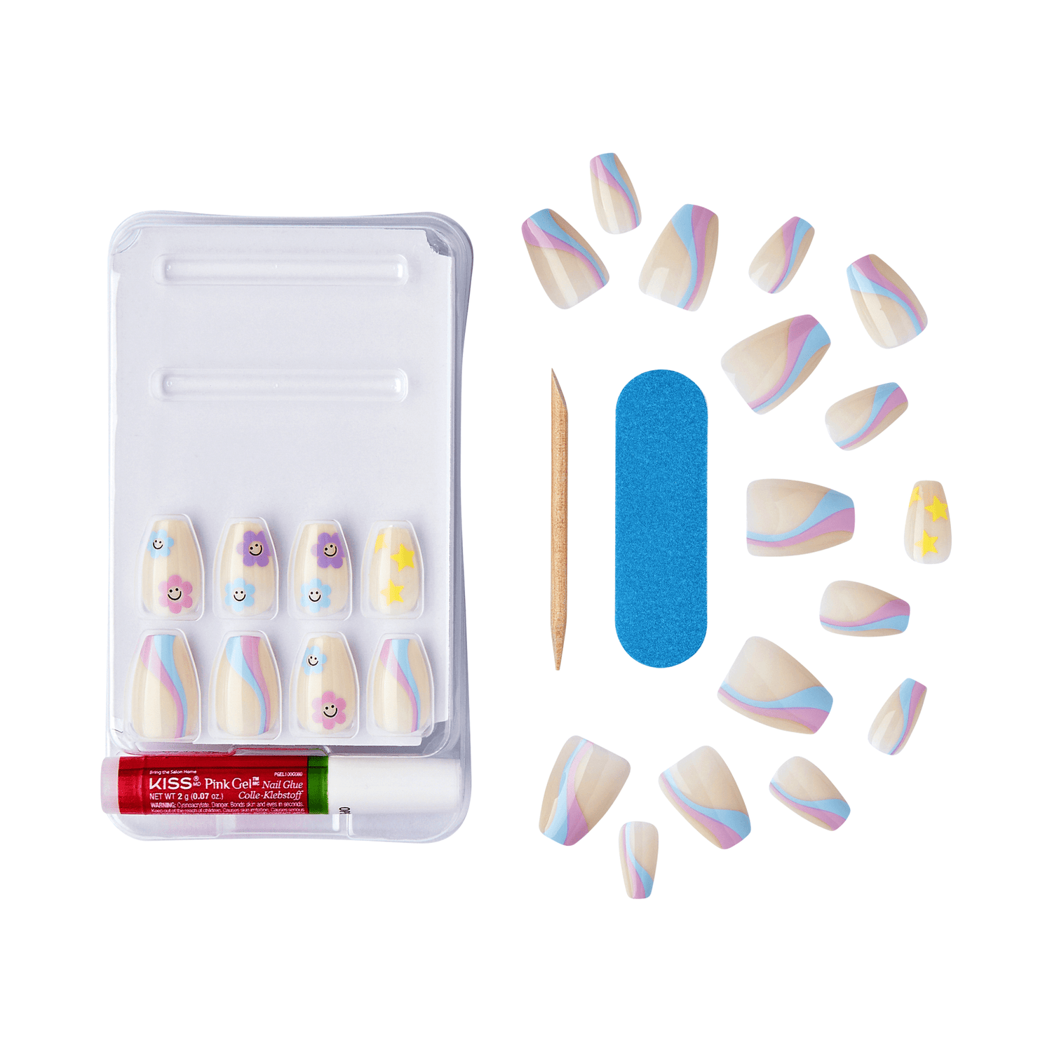 KISS Salon Design Press On Glue Nails - Get It Girl
