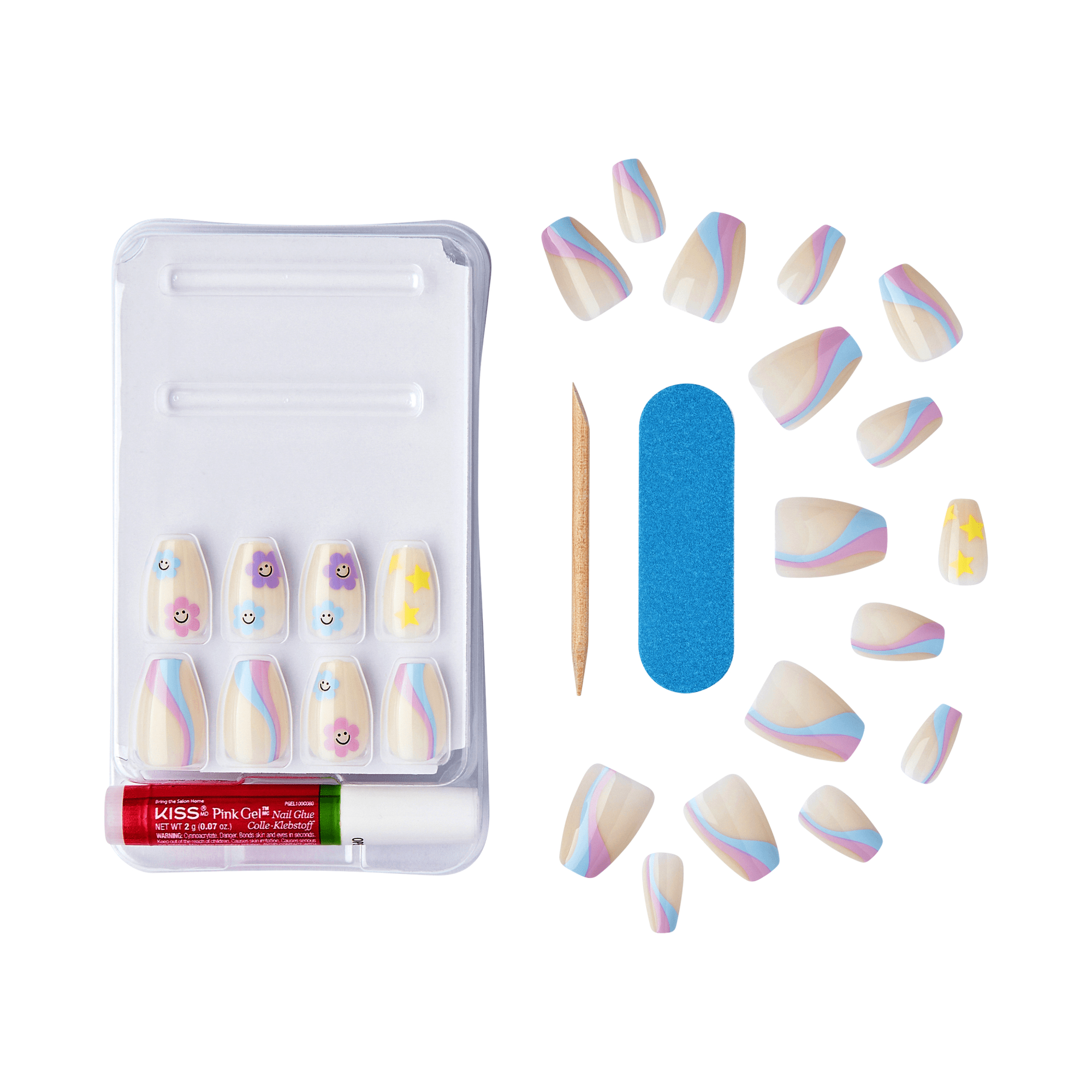 KISS Salon Design Press On Glue Nails - Get It Girl