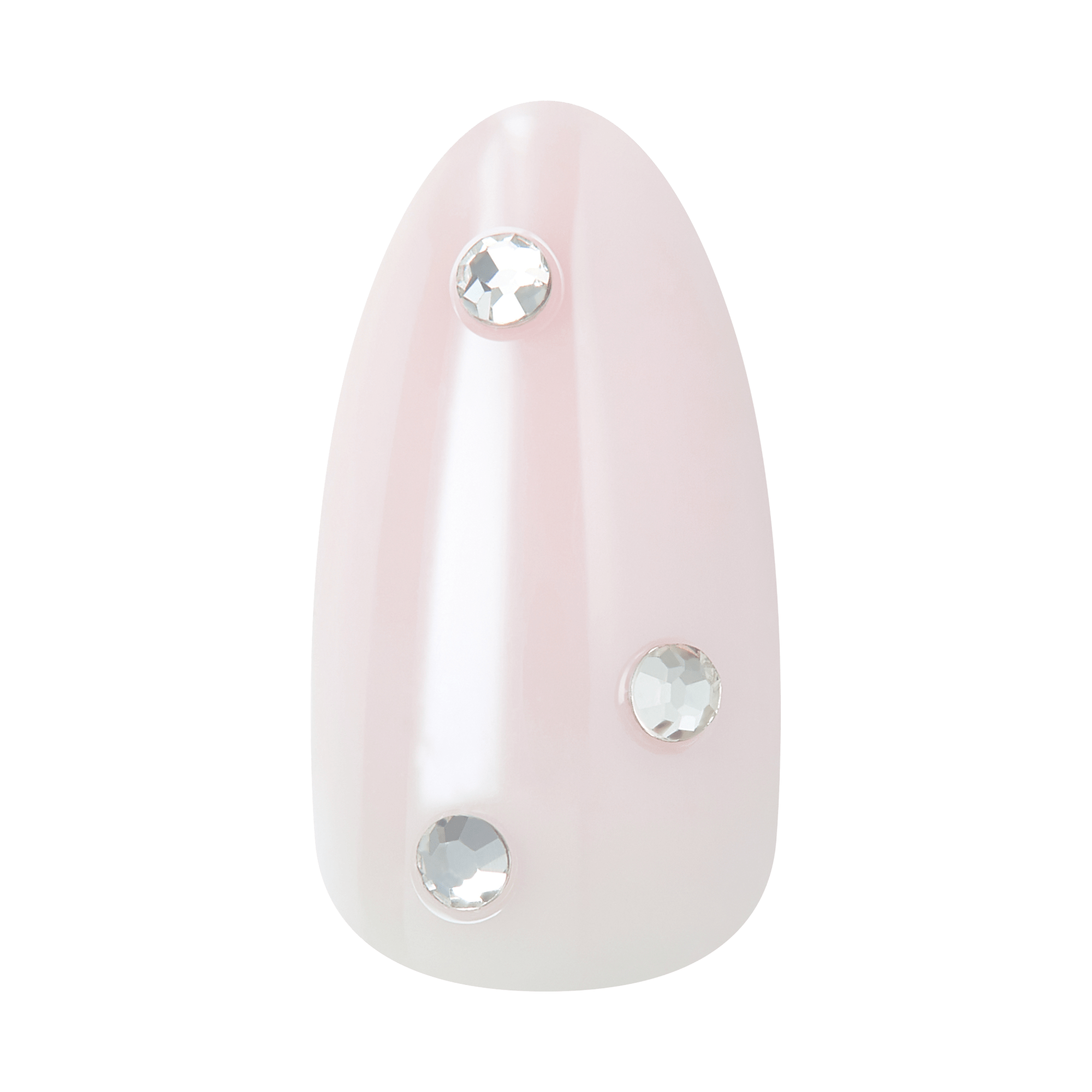Kiss Glam Jeweled Press On Fake Glue Nails - Candy Dust | 3D &amp; Jeweled, Pink, Medium, Almond