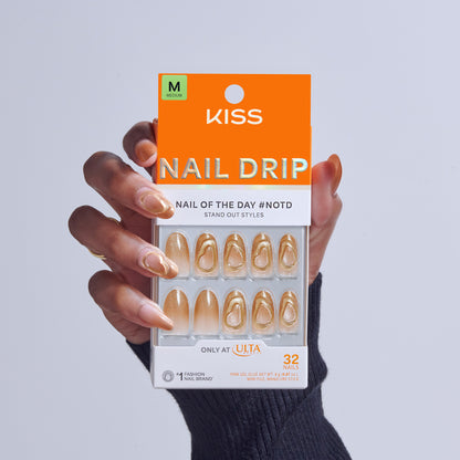 KISS NAIL DRIP Press On Glue Nails - Golden Laughter