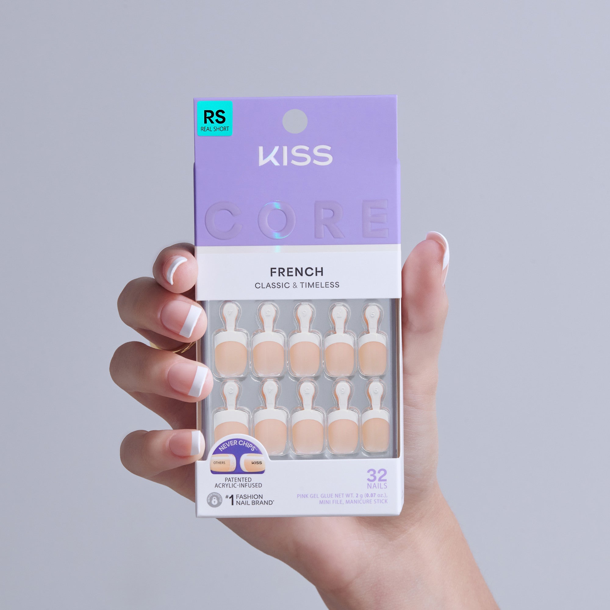 コレクション kiss press Kiss Core French Press On Fake Glue Nails - If You Dare | French