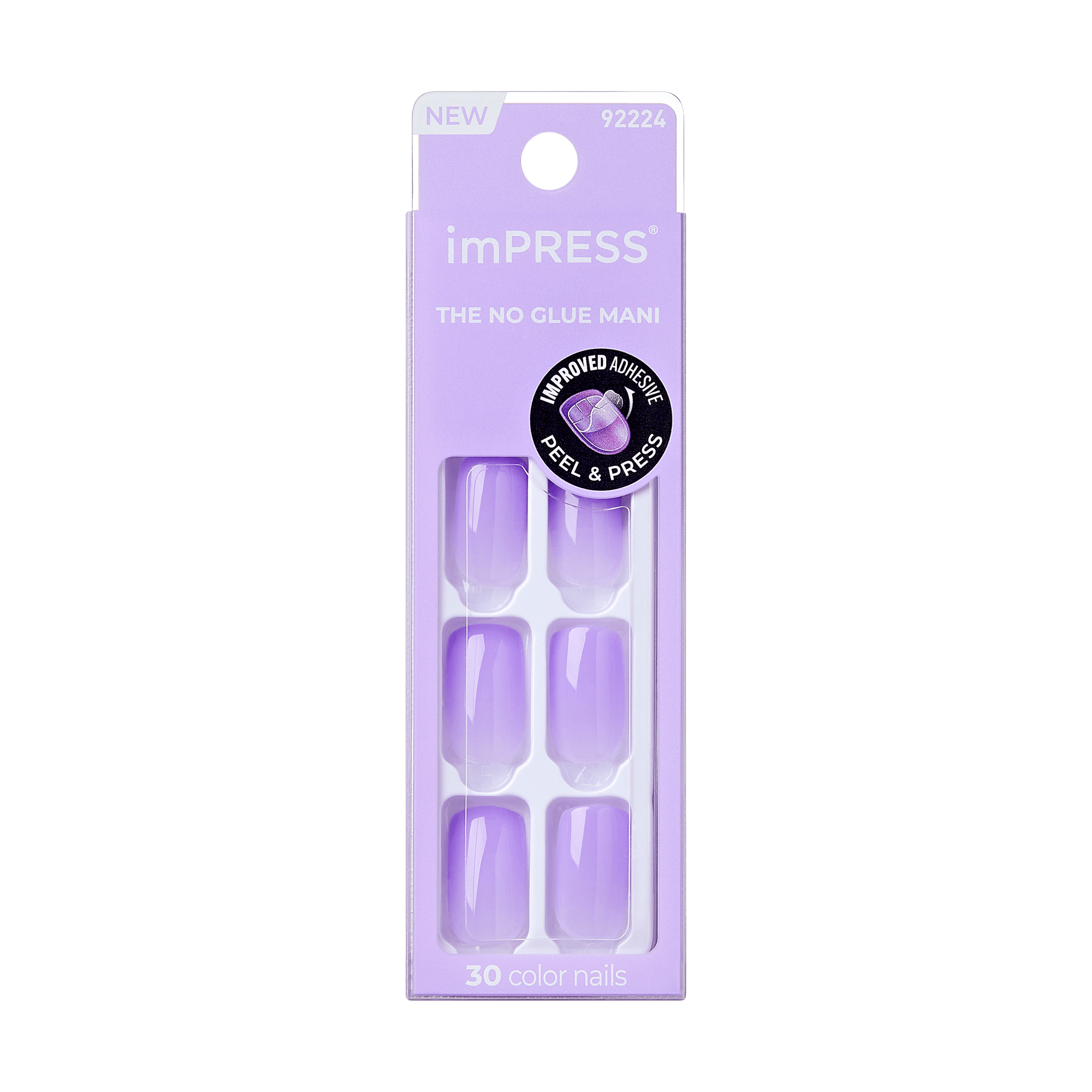 imPRESS The No Glue Mani press-on nails in purple, 30 count