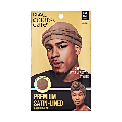KISS Colors &amp; Care Premium Satin-Lined Halo Turban, Taupe