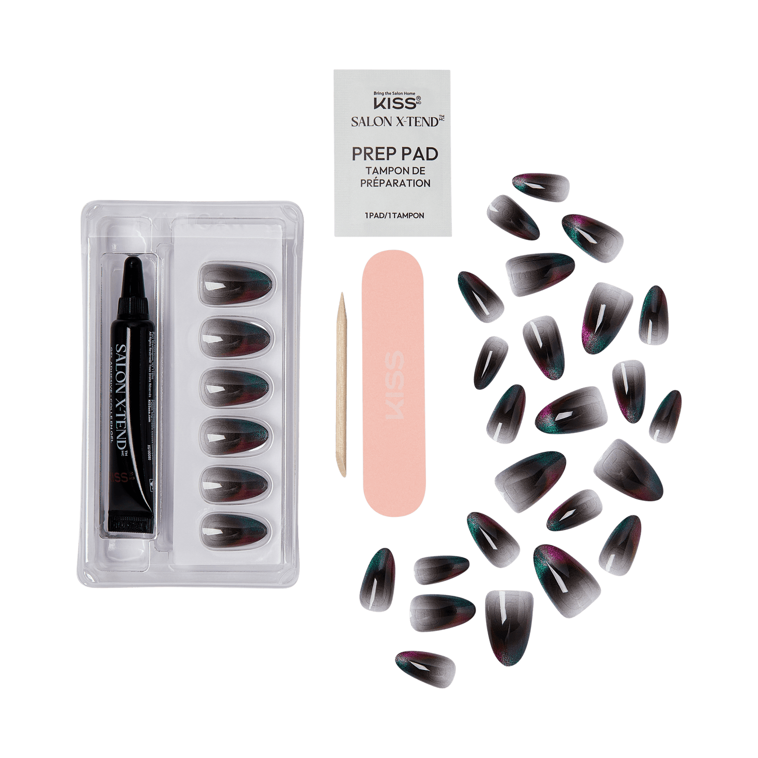 KISS Salon X-tend Design Press On Gel Nails - Again