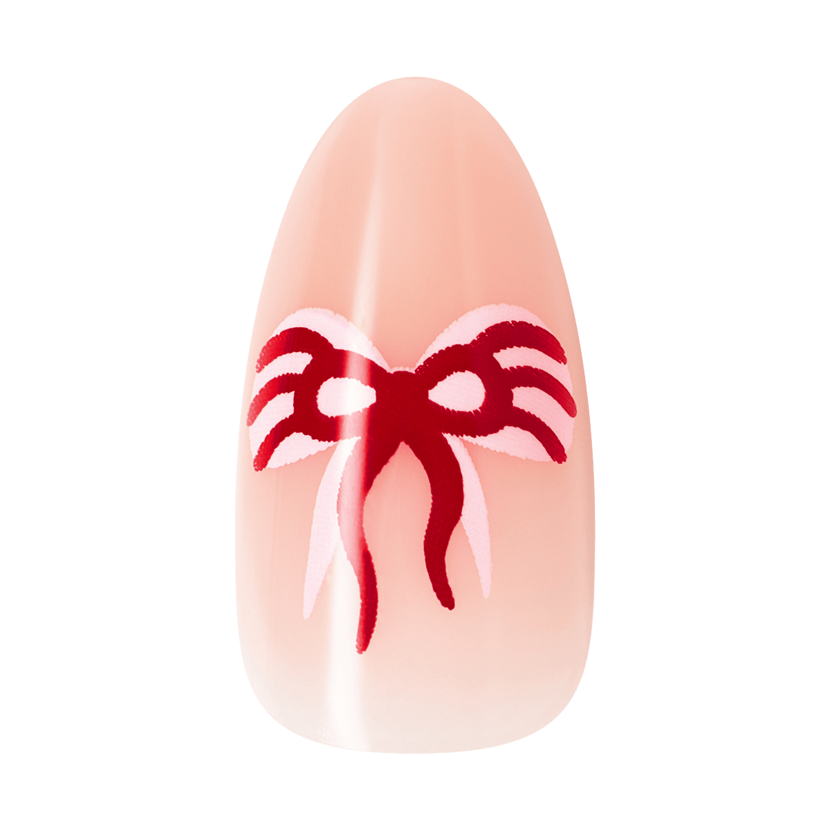 Kiss Merry Holiday Press On Fake Glue Nails - Twinkle All The Way | French Design, Red, Medium, Almond