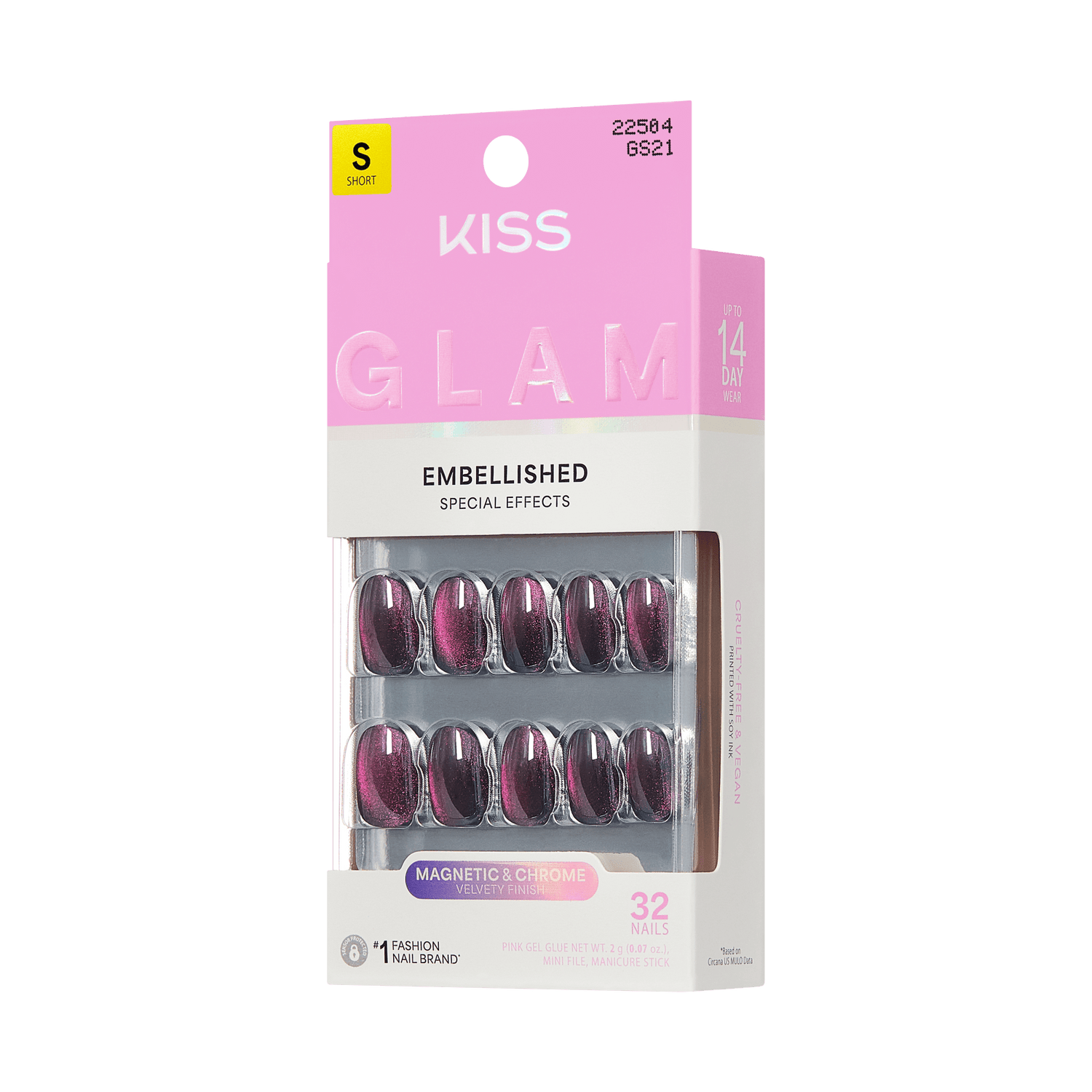 KISS GLAM Embellished Press On Glue Nails - Simple Joys