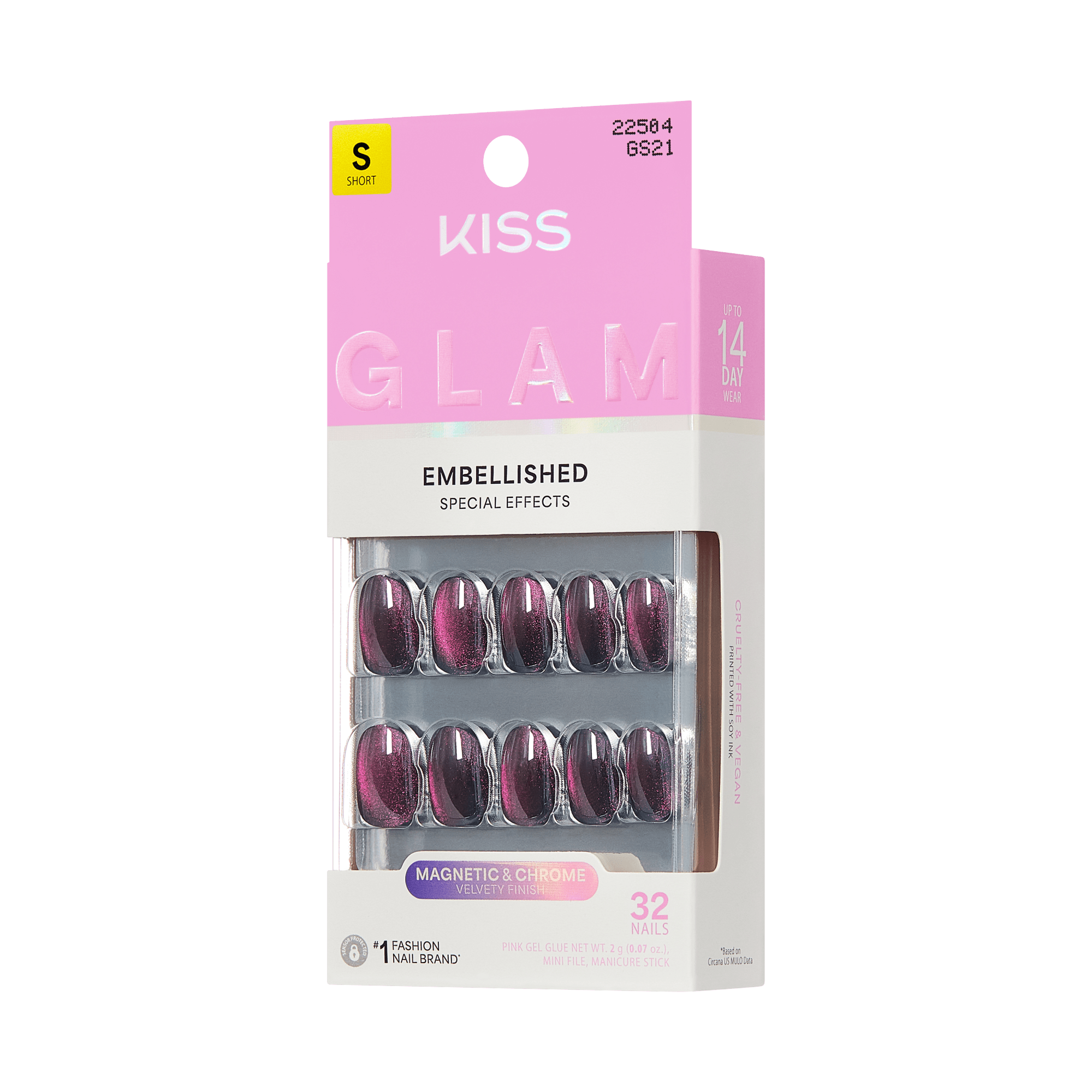 KISS GLAM Embellished Press On Glue Nails - Simple Joys