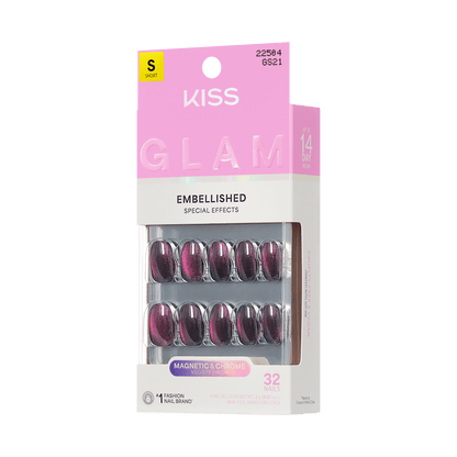 KISS GLAM Embellished Press On Glue Nails - Simple Joys