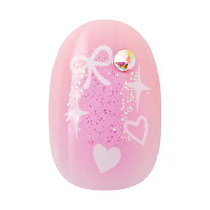 KISS LOVE Design Press On Glue Nails - Love Ever After