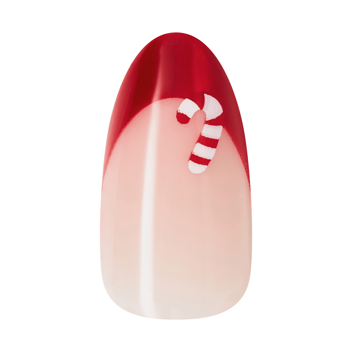Kiss Merry Holiday Press On Fake Glue Nails - Jolly Dust | French Design, Red, Medium, Almond