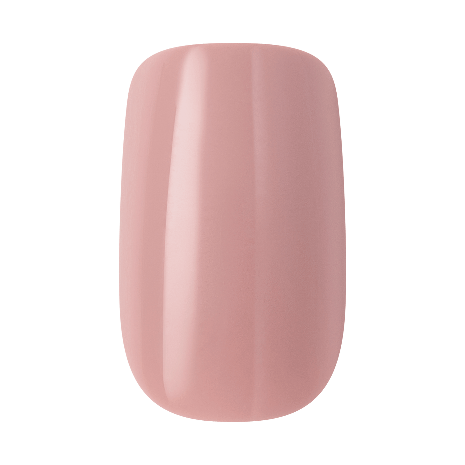 Soft pink rounded rectangular nail polish swatch or manicure sample