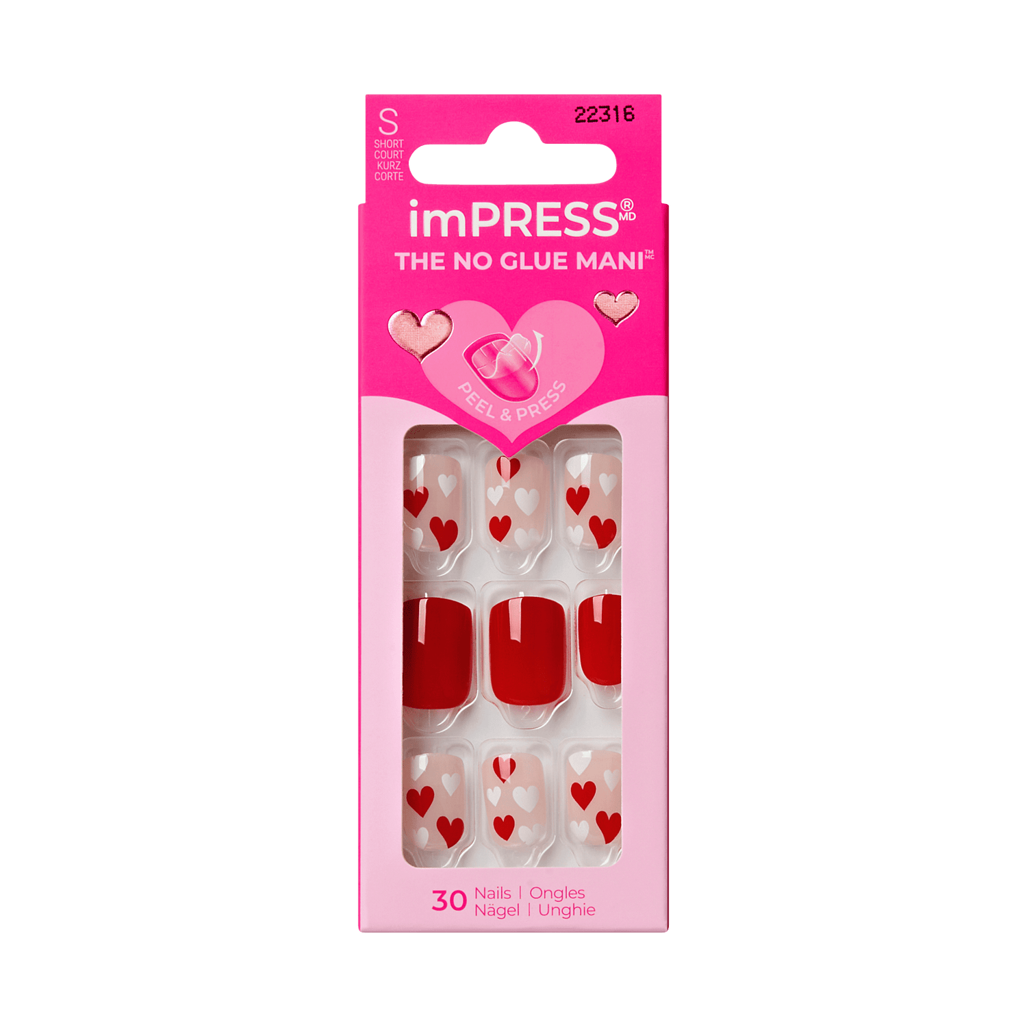 imPRESS Design Press On Nails - Kiss To Remember