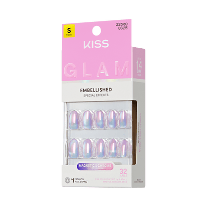 KISS GLAM Embellished Press On Glue Nails - One n Only