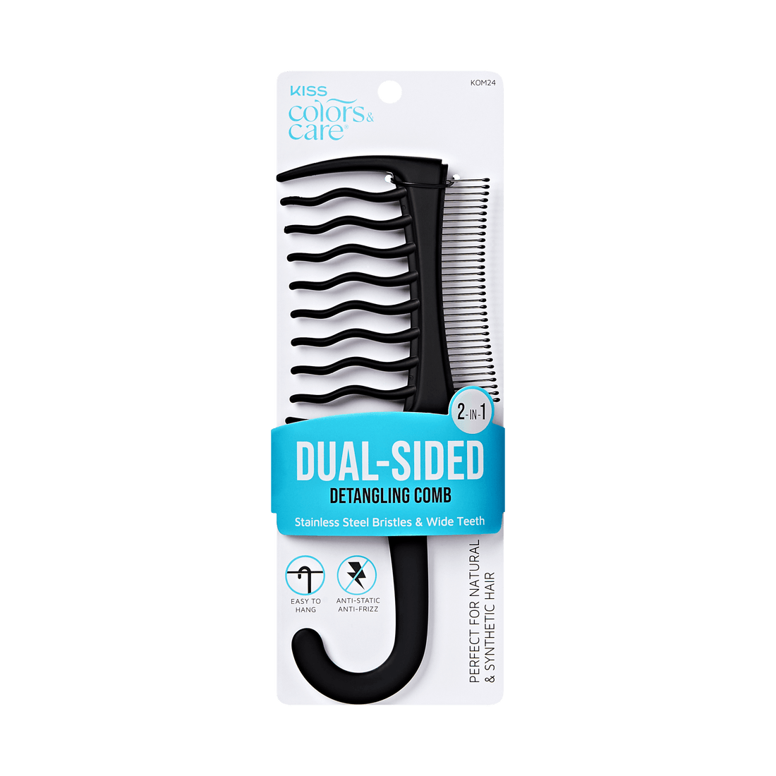 KISS Colors &amp; Care Dual Sided Detangling Comb