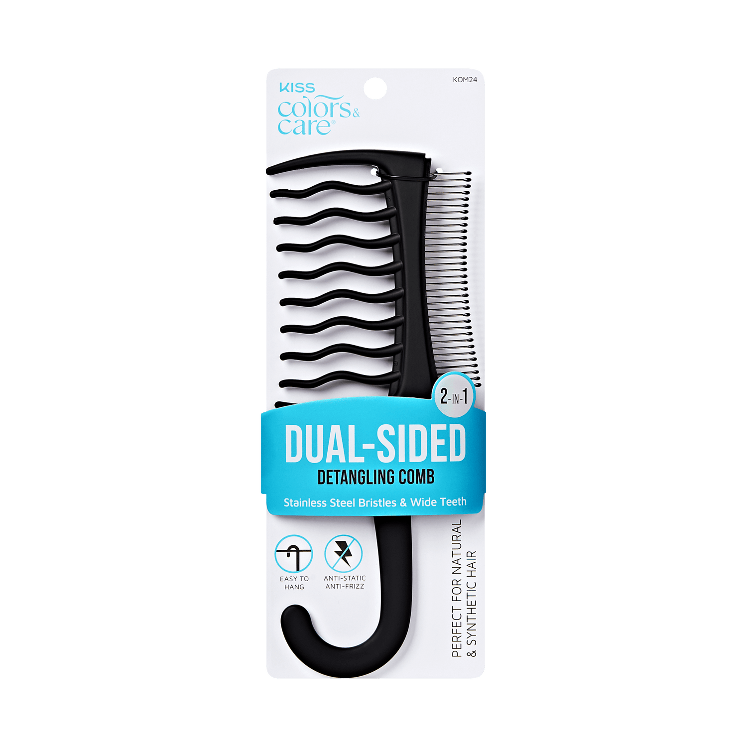 KISS Colors &amp; Care Dual Sided Detangling Comb
