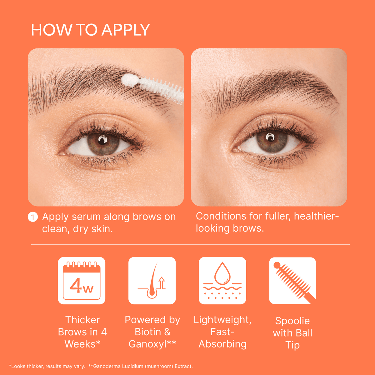Kiss Brow Hydration Serum | Ball-Tip Eyebrow Brush Applicator