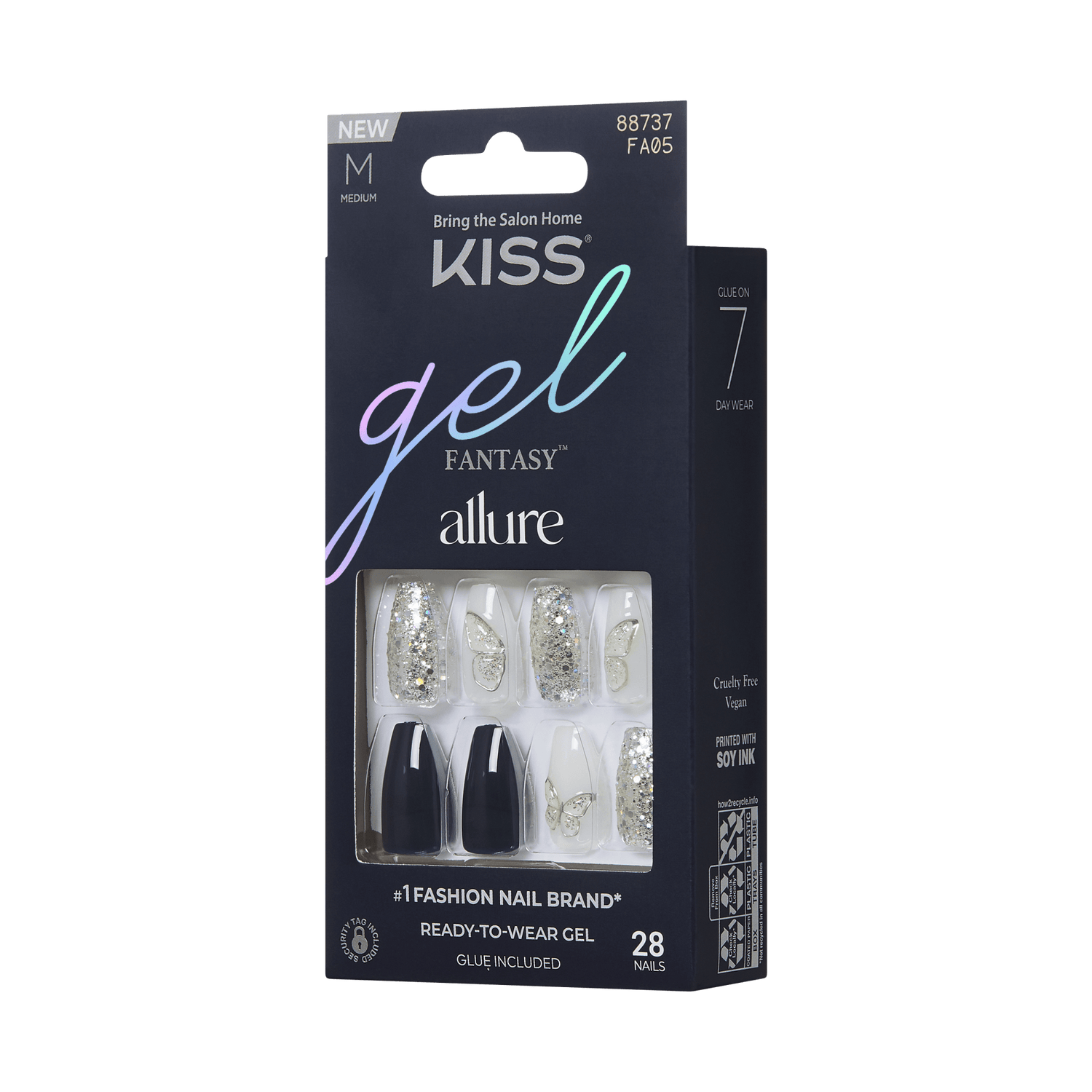 KISS Gel Fantasy Allure Press On Glue Nails - Stunned By You