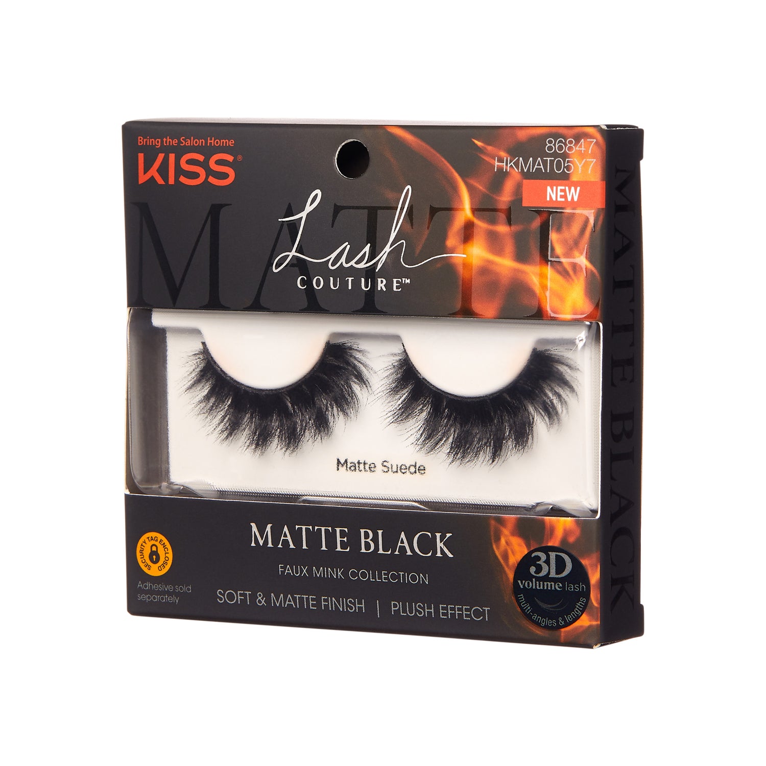 KISS Lash Couture Matte Black 3D Volume Faux Mink Lashes - Matte Suede