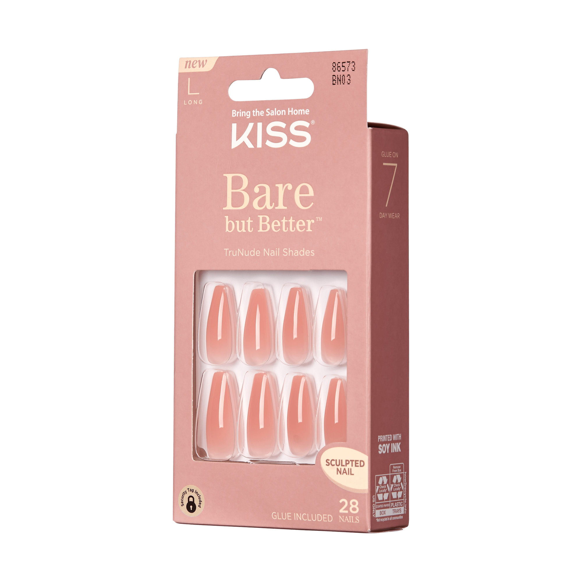 KISS Bare but Better Press On Glue Nails - Nude Glow
