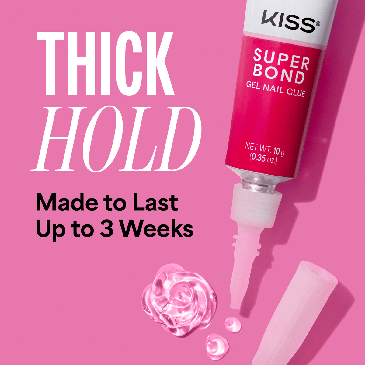Kiss SuperBond Gel Nail Glue | Nail Adhesive, Press-On Glue, Nail Art Glue, Strong Hold, Gap Filling, Long Lasting, Up To 21-Day Wear, Water Resistant, 0.35 oz.