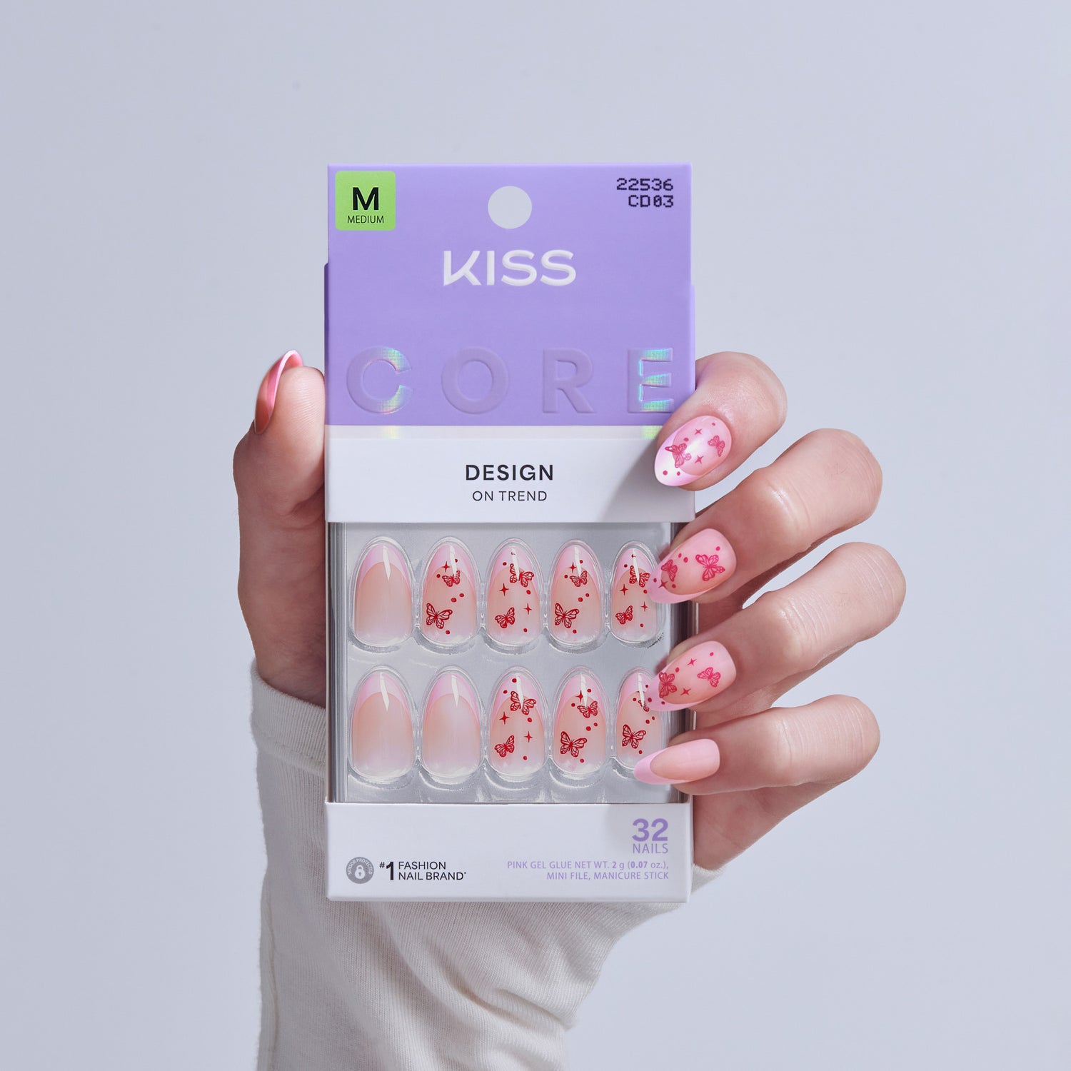 KISS CORE Design Press On Glue Nails - Signature