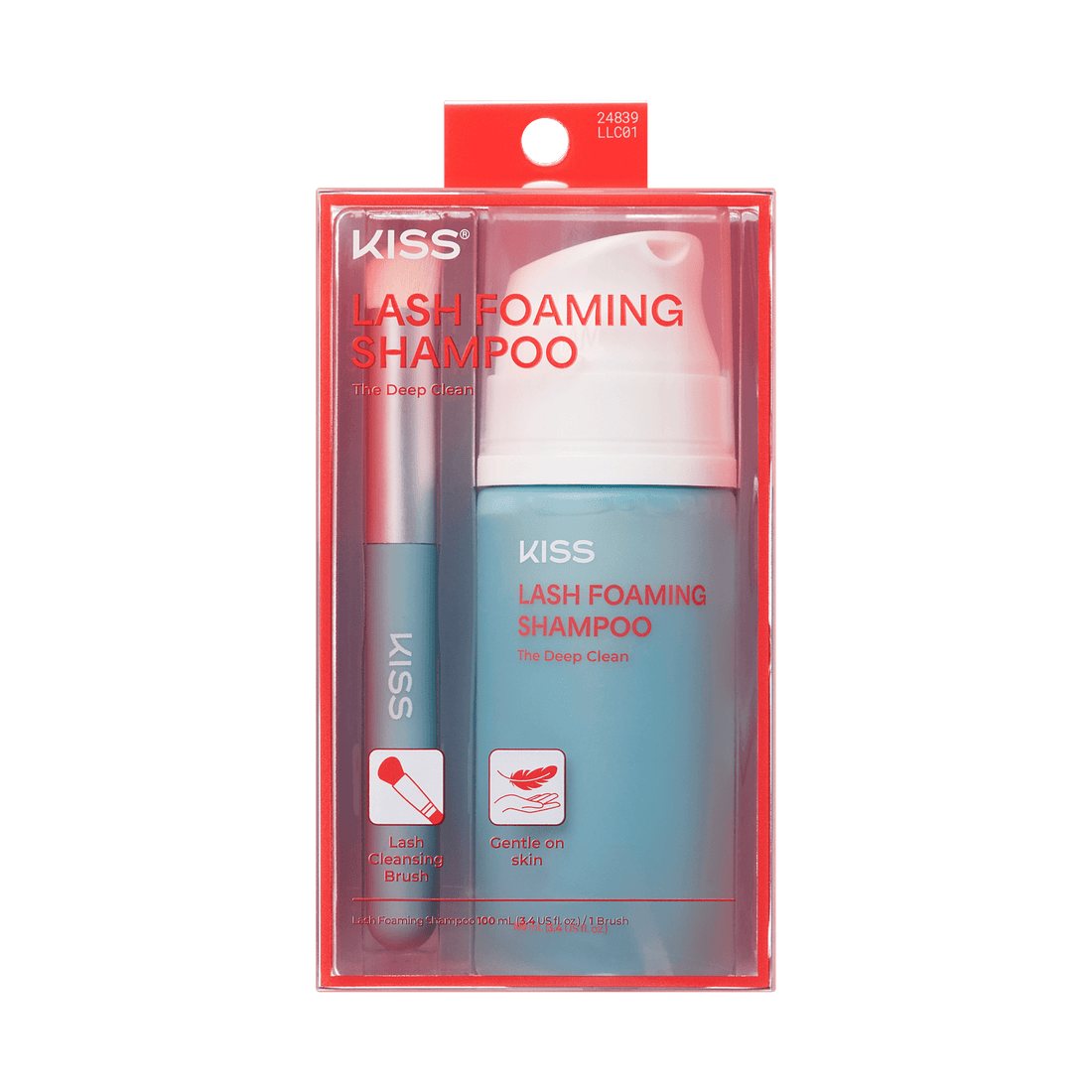 Kiss Lash Foaming Shampoo &amp; Lash Cleaning Brush | 100 mL