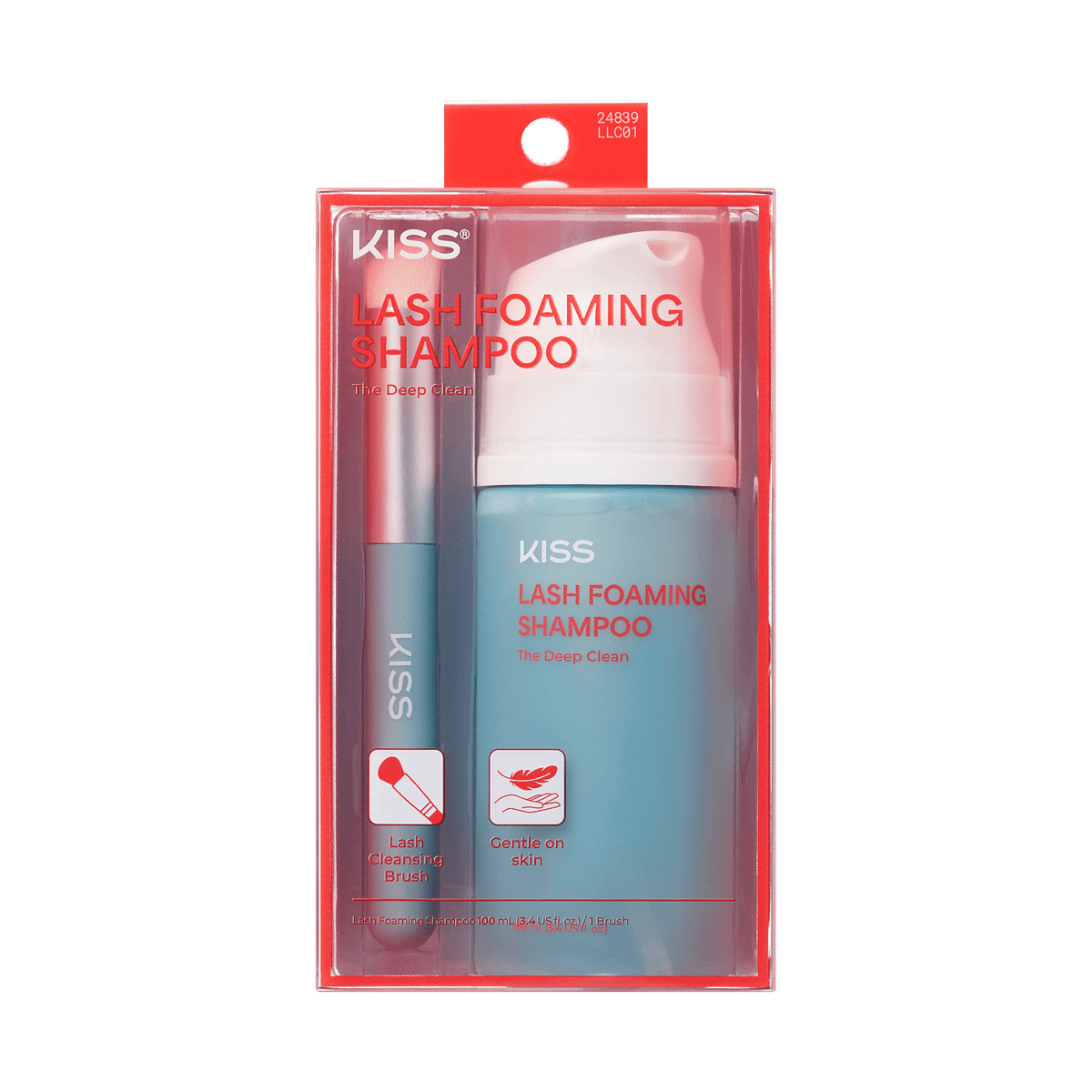 Kiss Lash Foaming Shampoo &amp; Lash Cleaning Brush | 100 mL