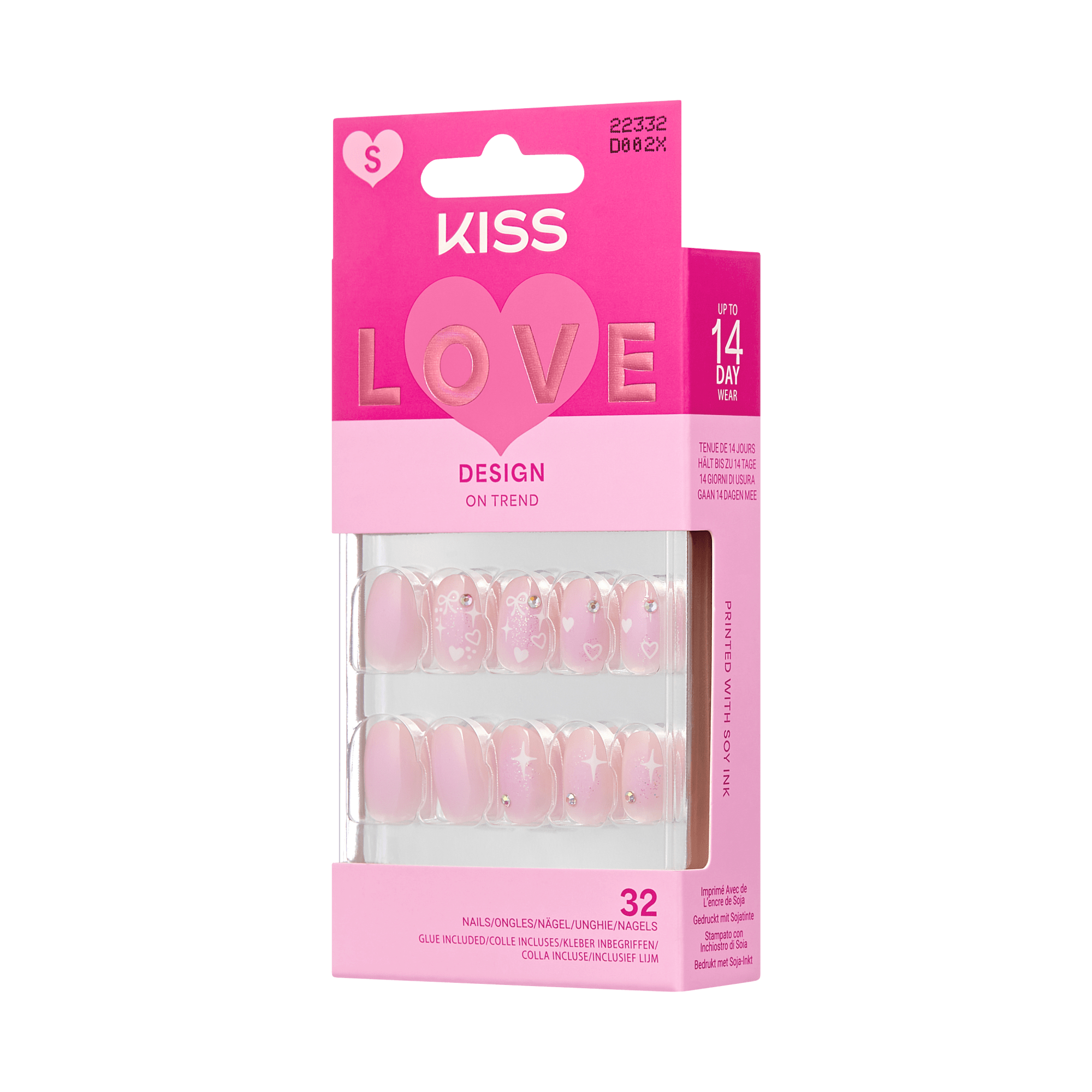 KISS LOVE Design Press On Glue Nails - Love Ever After