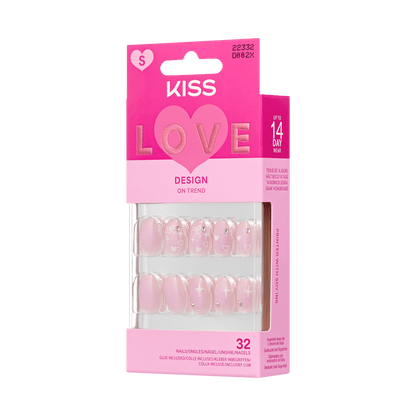 KISS LOVE Design Press On Glue Nails - Love Ever After