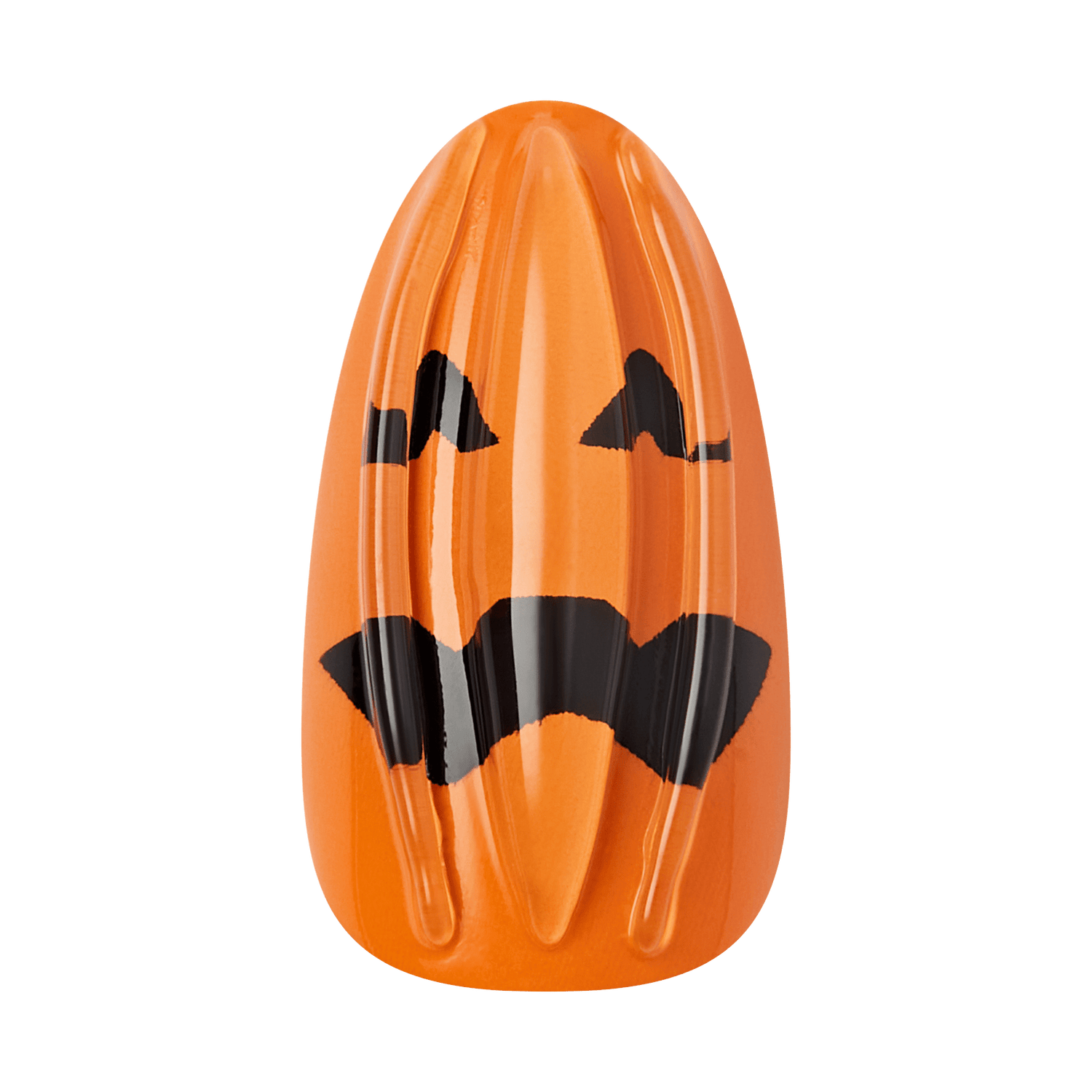 Kiss Haunt Halloween Press On Fake Glue Nails - Witching Hour | Design, Orange, Medium, Almond, Glow In The Dark