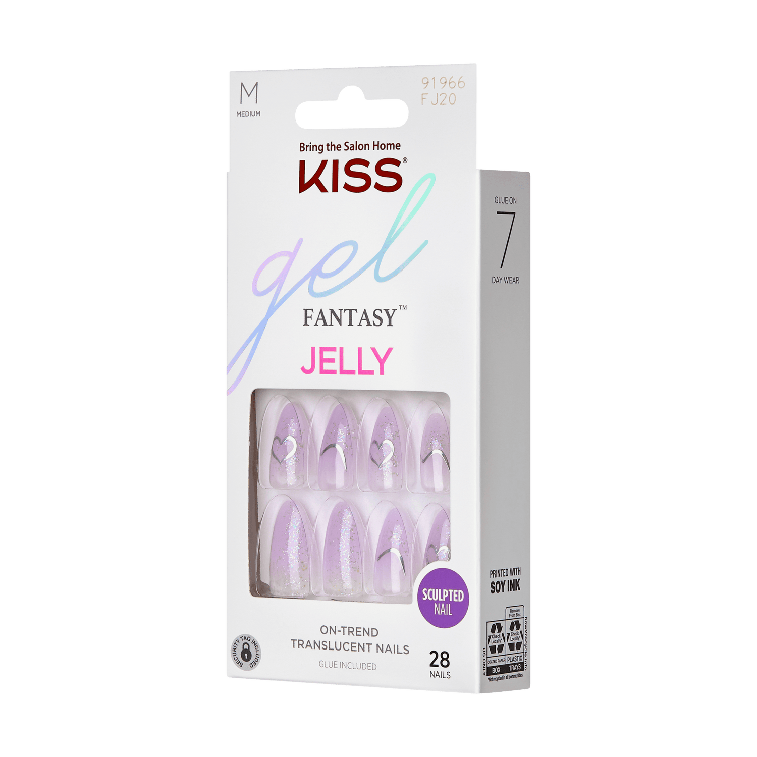 KISS Gel Fantasy Jelly Press On Glue Nails - One Day Jelly