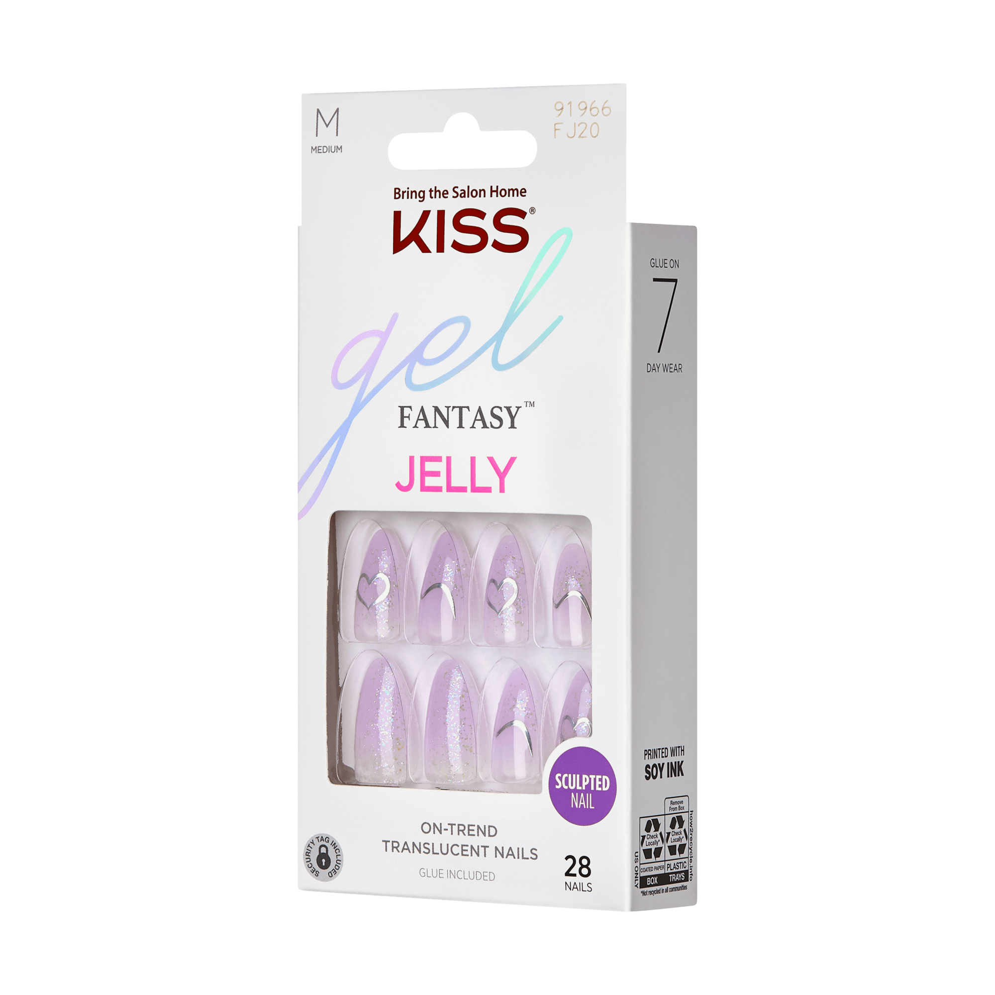 KISS Gel Fantasy Jelly Press On Glue Nails - One Day Jelly