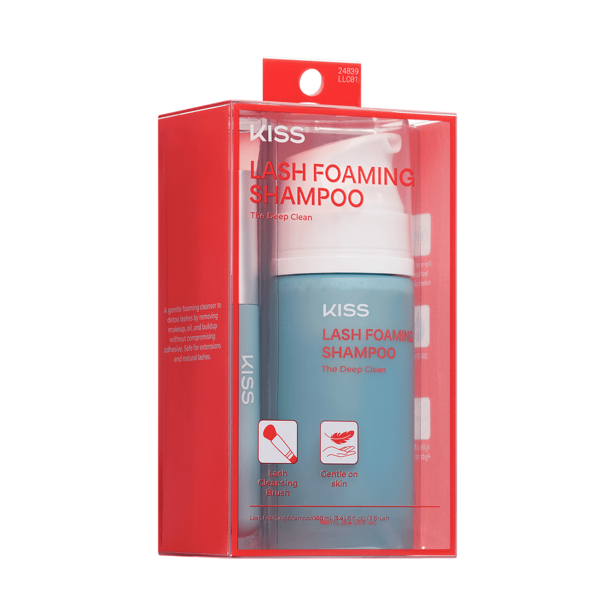 Kiss Lash Foaming Shampoo &amp; Lash Cleaning Brush | 100 mL