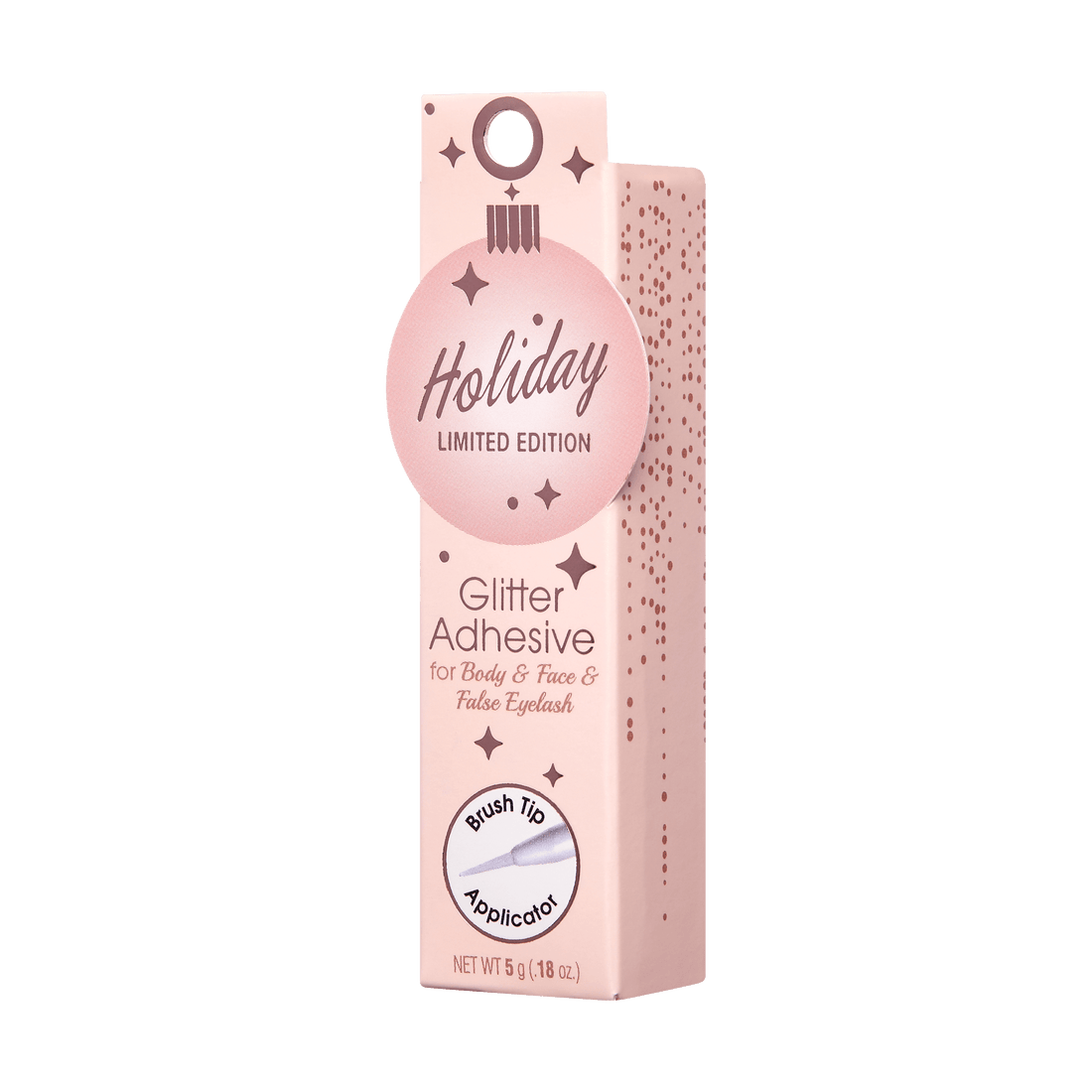 Holiday Limited Edition Glitter Adhesive box with brush tip applicator, 5g