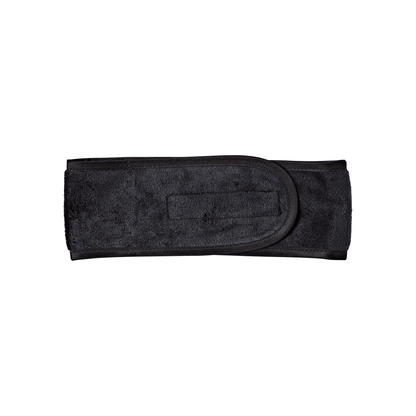 Satin-Lined Spa Headband Black Hook & Loop Closure - Image 3