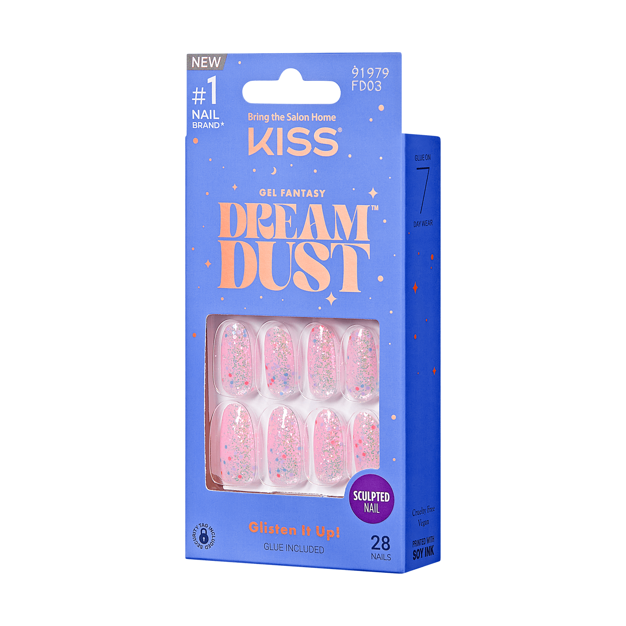 KISS Gel Fantasy Dreamdust Press On Glue Nails - Diamonds 4 Me