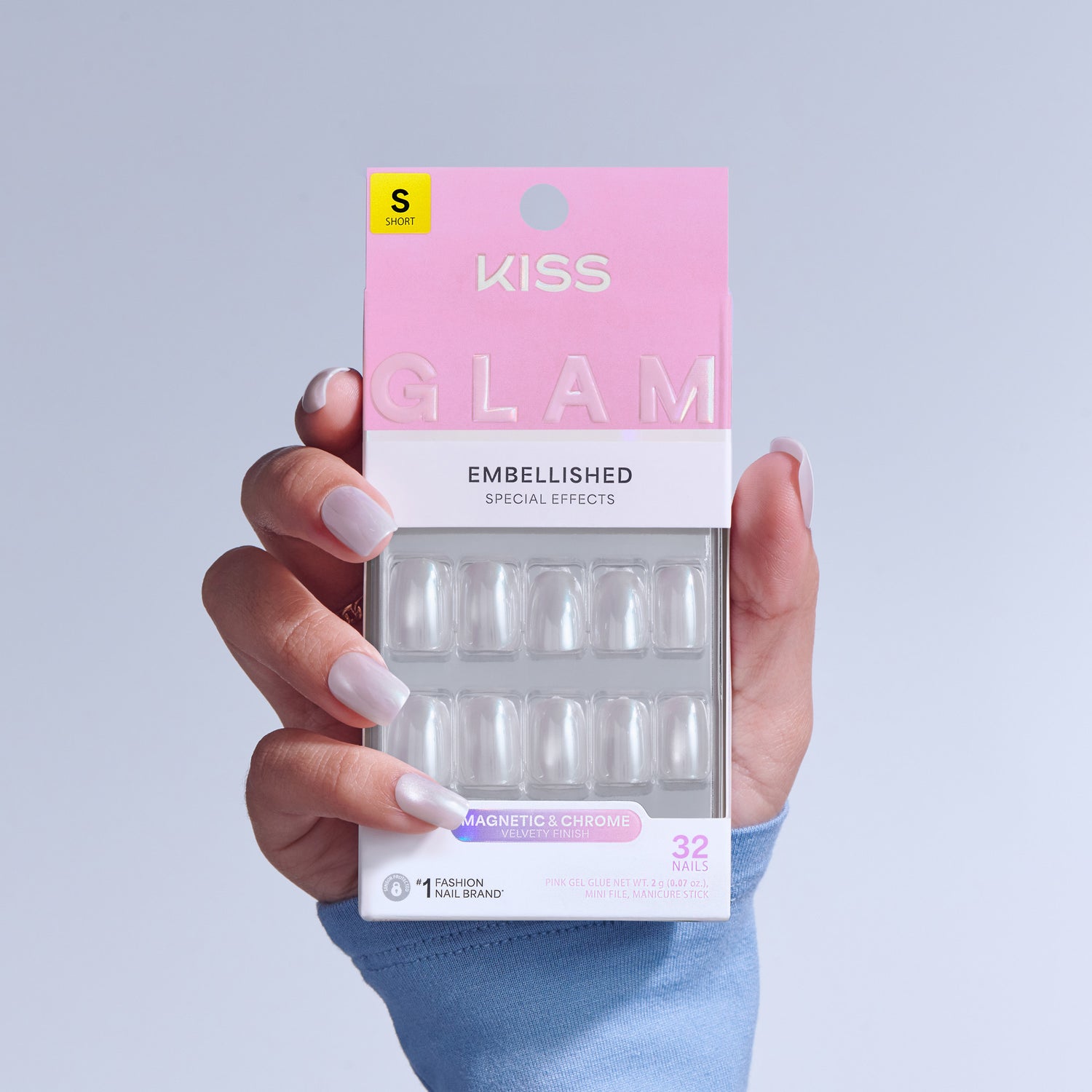 KISS GLAM Embellished Press On Glue Nails - Moonfizz