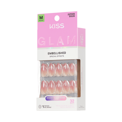 KISS GLAM Embellished Press On Glue Nails - Stardust Wonder