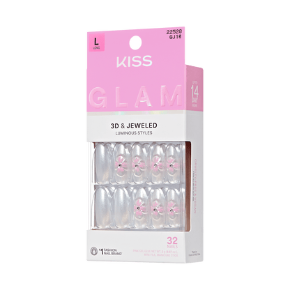 KISS GLAM 3D &amp; Jewel Press On Glue Nails  - Captured