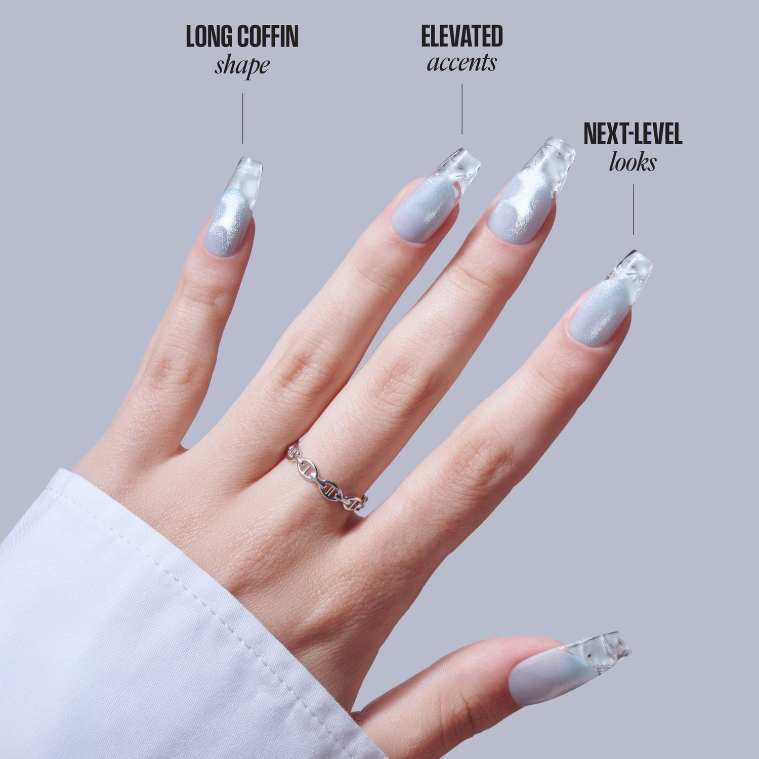 KISS GLAM 3D &amp; Jewel Press On Glue Nails  - Seraphic