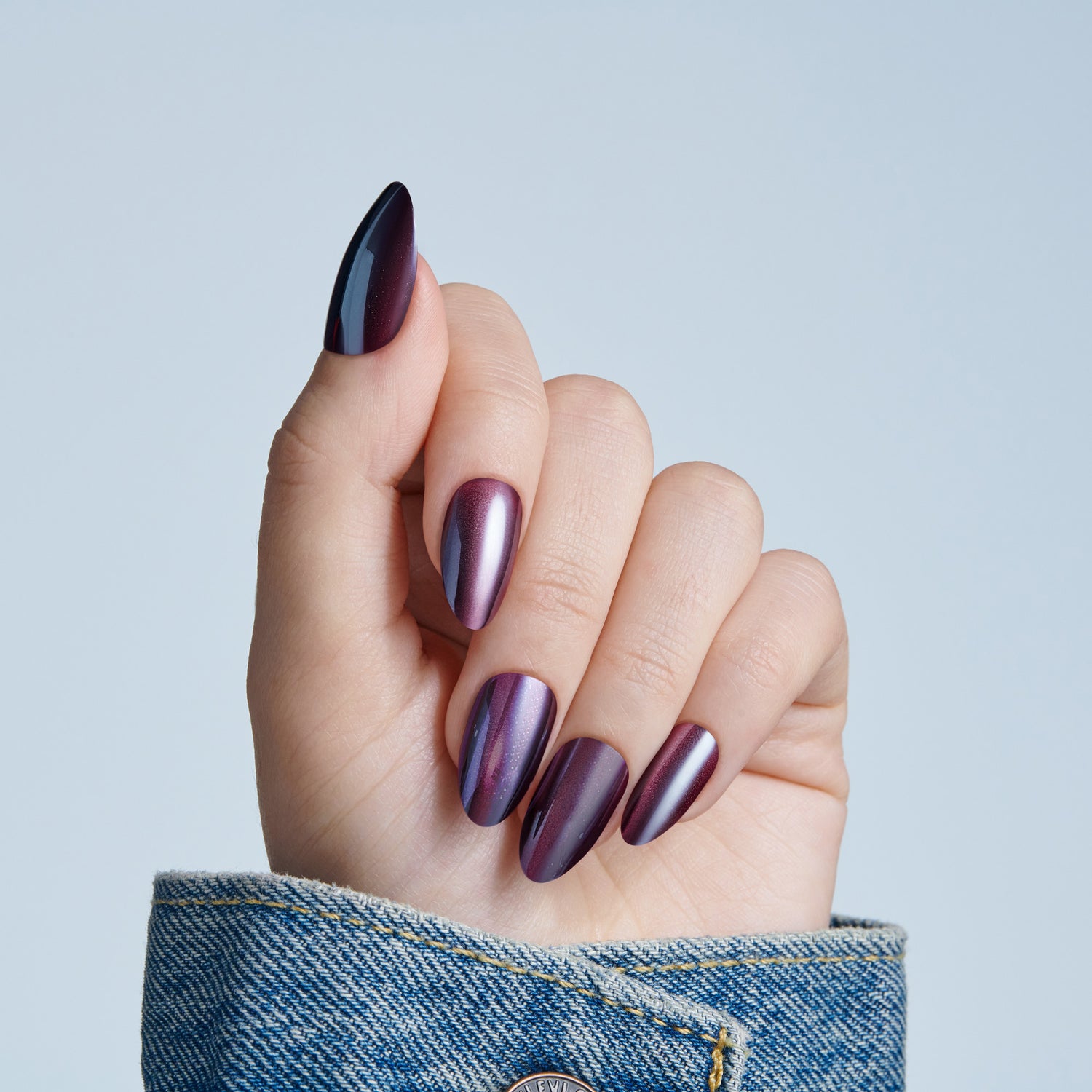 Kiss Haunt Halloween Press On Fake Glue Nails - Fangtastic | Design, Purple, Medium, Almond