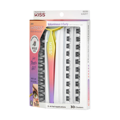 Voluminous & Curly | 30 Clusters imPRESS Falsies With Applicator 10mm-14mm No Glue Needed - Image 5