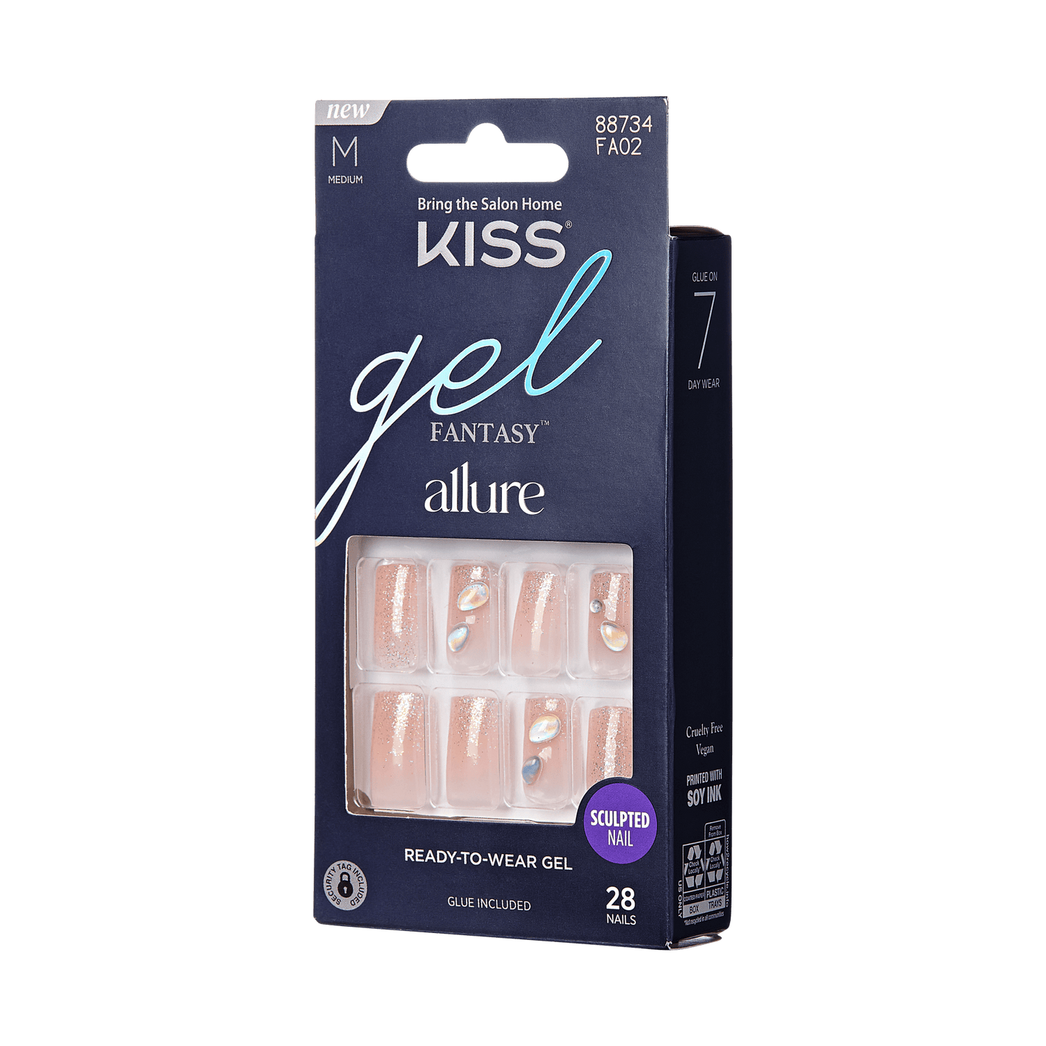 KISS Gel Fantasy Allure Press On Glue Nails - Transformation