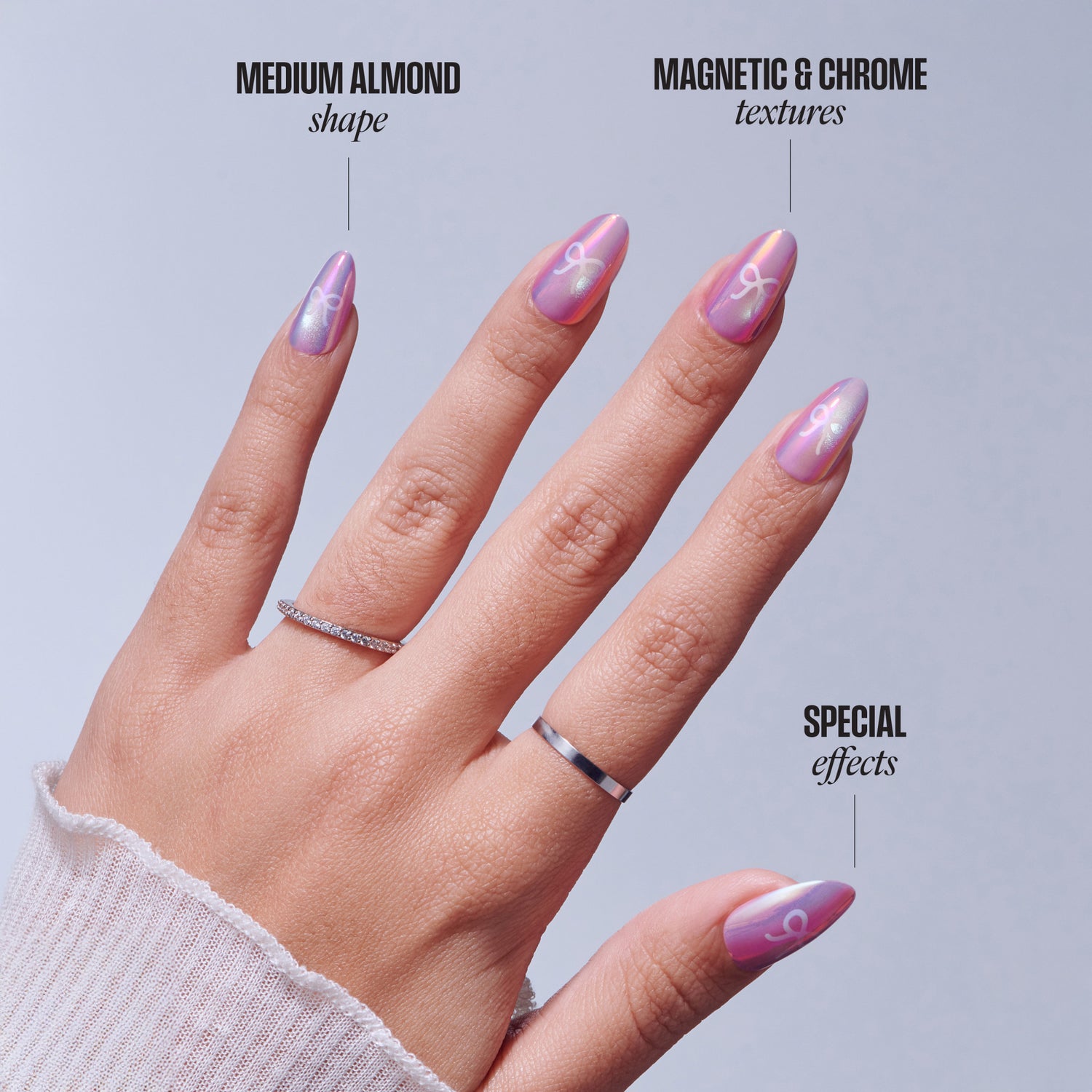 KISS GLAM Embellished Press On Glue Nails - Crystal Pop