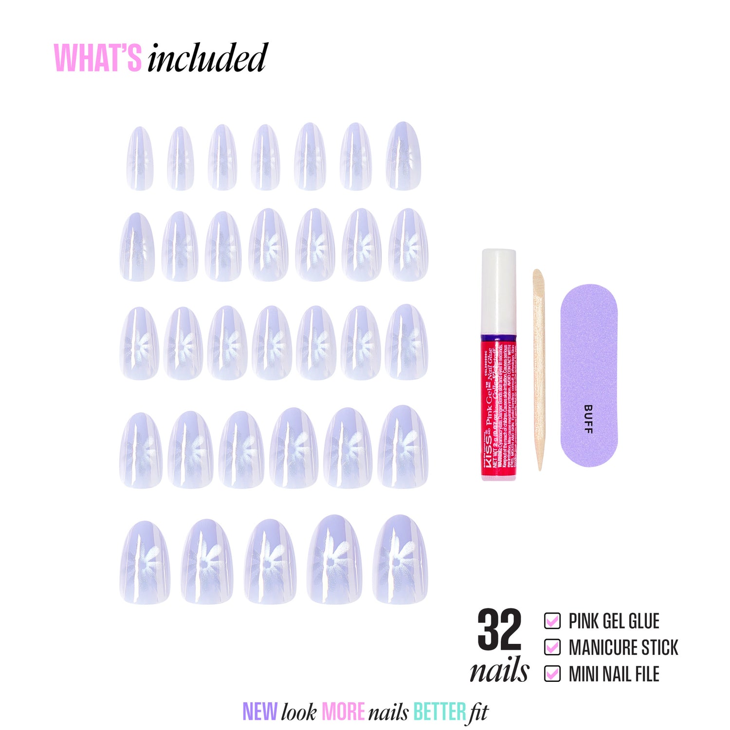 KISS GLAM Embellished Press On Glue Nails - Before It Ends